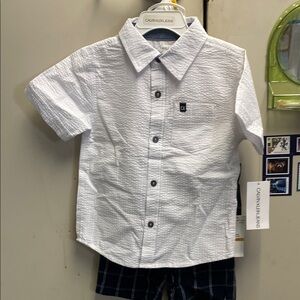 Calvin Klein Kids White Shirt  Short set